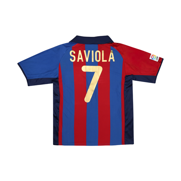 BARCELONA 2001-02 HOME SHIRT - SAVIOLA 7