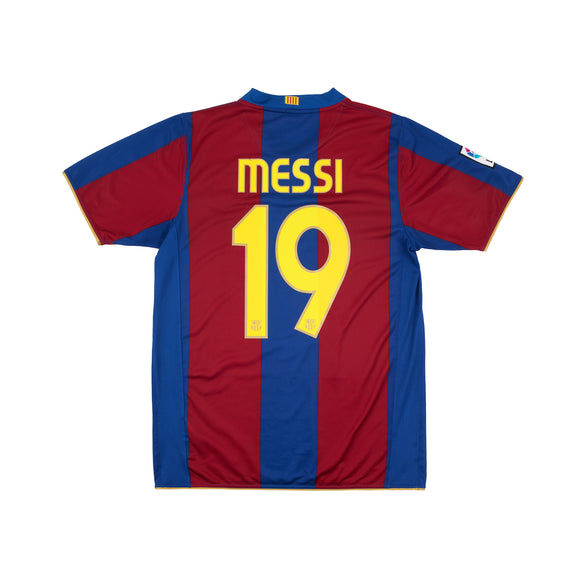 BARCELONA 2007-08 HOME SHIRT - MESSI 19