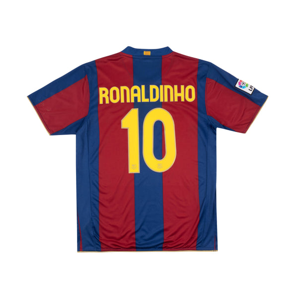 BARCELONA 2007-08 HOME SHIRT - RONALDINHO 10