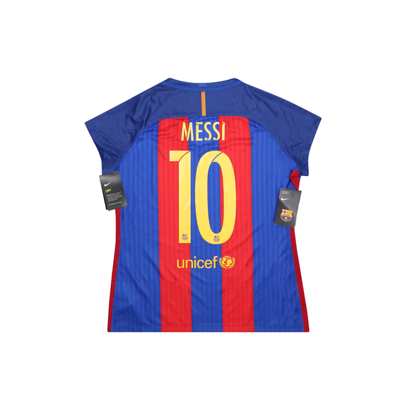 `BARCELONA 2016-17 HOME SHIRT - MESSI 10 - WOMENS XL