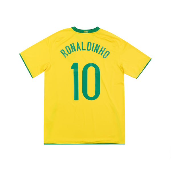 BRAZIL 2008-10 HOME SHIRT - RONALDINHO 10 - 8/10