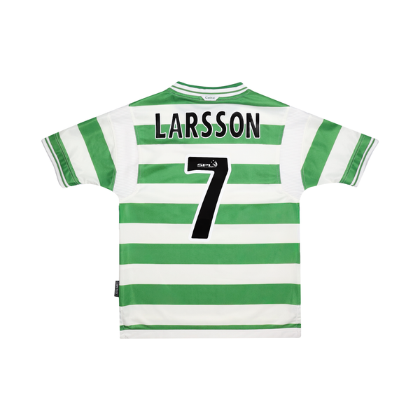 CELTIC 1999-01 HOME SHIRT - LARSSON 7 - KIDS
