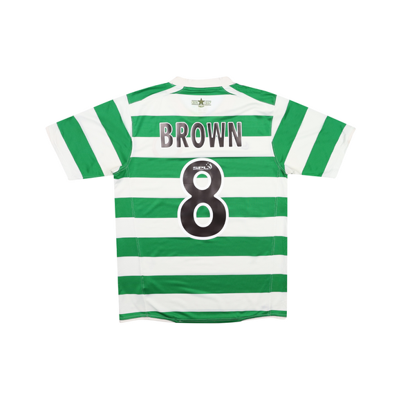 CELTIC 2007-08 HOME SHIRT - BROWN 8 