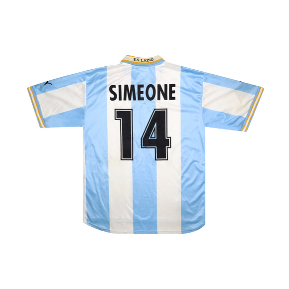 LAZIO 1999-00 EUROPEAN HOME SHIRT - SIMEONE 14