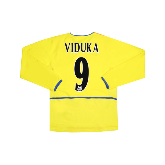 LEEDS UNITED 2002-03 LS AWAY SHIRT - VIDUKA 9