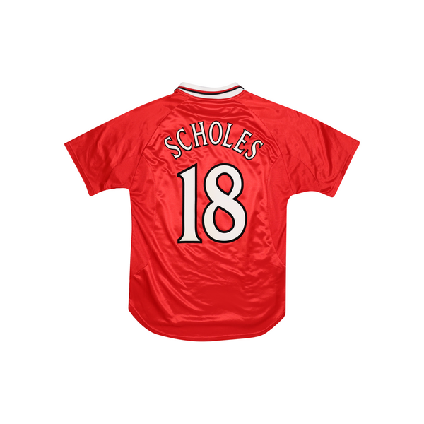 MANCHESTER UNITED 1999-00 'CL WINNERS' HOME SHIRT - SCHOLES 18 