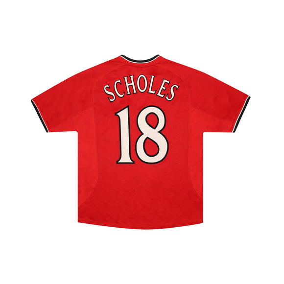 MANCHESTER UNITED 2000-02 HOME SHIRT - SCHOLES 18