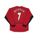 MANCHESTER UNITED 2002-04 LS HOME SHIRT - BECKHAM 7