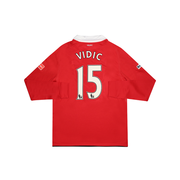 MANCHESTER UNITED 2010-11 LS HOME SHIRT - VIDIC 15
