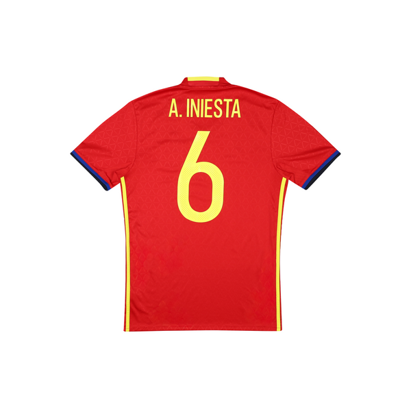 SPAIN 2016-17 HOME SHIRT - INIESTA 6